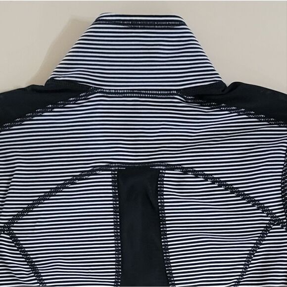 Zella Women's Black Stripe Full Zip Jacket Mesh Inserts - Picture 13 of 14